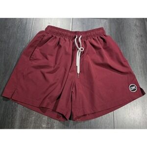 Cove Hybrid Shorts Men 32 Maroon Stretch Gym Swim Lounge Beach Elastic Waist
